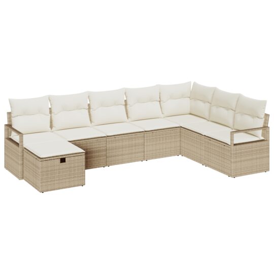 3360562 2 Set de canapele pentru grădină 8 pcs Bej Rattan poli 3360562 2