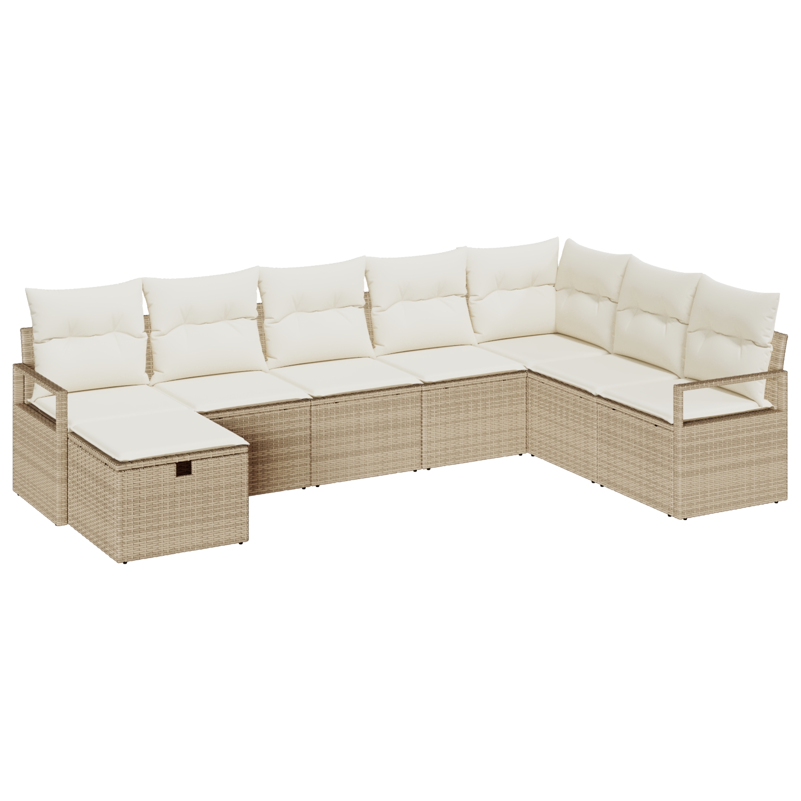 3360562 2 Set de canapele pentru grădină 8 pcs Bej Rattan poli Set de canapele pentru grădină 8 pcs Bej Rattan poli - imagine 2