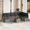3360570 1 Set de canapele pentru grădină 9 pcs Gri Rattan poli 3360570 1