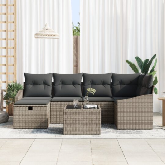 3360620 3 Set de canapele pentru grădină 7 pcs Gri 55 x 62 x 69 cm 3360620 3