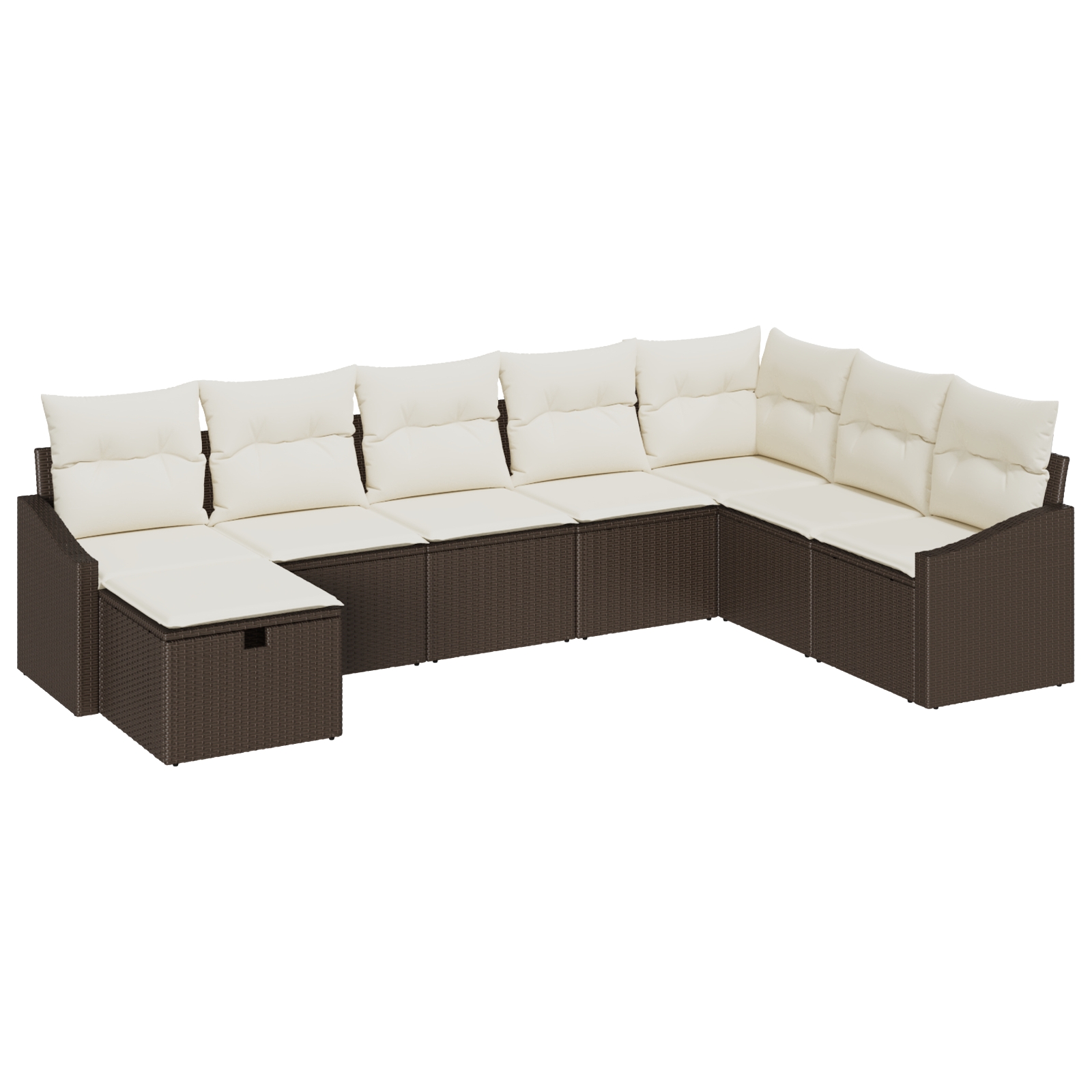 3360659 2 Set de canapele pentru grădină 8 pcs Maro 55 x 62 x 69 cm Set de canapele pentru grădină 8 pcs Maro 55 x 62 x 69 cm - imagine 2