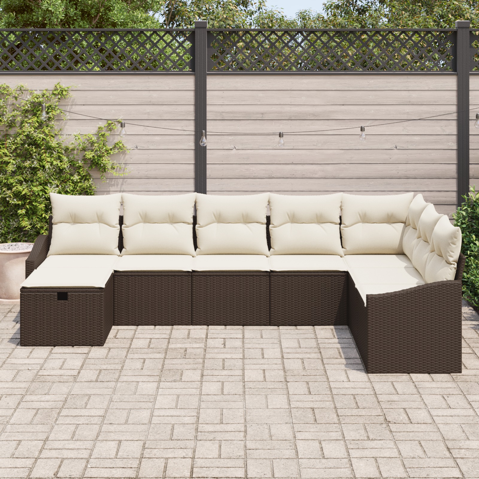 3360659 3 Set de canapele pentru grădină 8 pcs Maro 55 x 62 x 69 cm Set de canapele pentru grădină 8 pcs Maro 55 x 62 x 69 cm - imagine 3