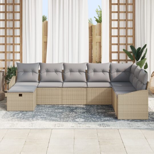 3360661 3 Set de canapele pentru grădină 8 pcs Bej 55 x 62 x 69 cm 3360661 3