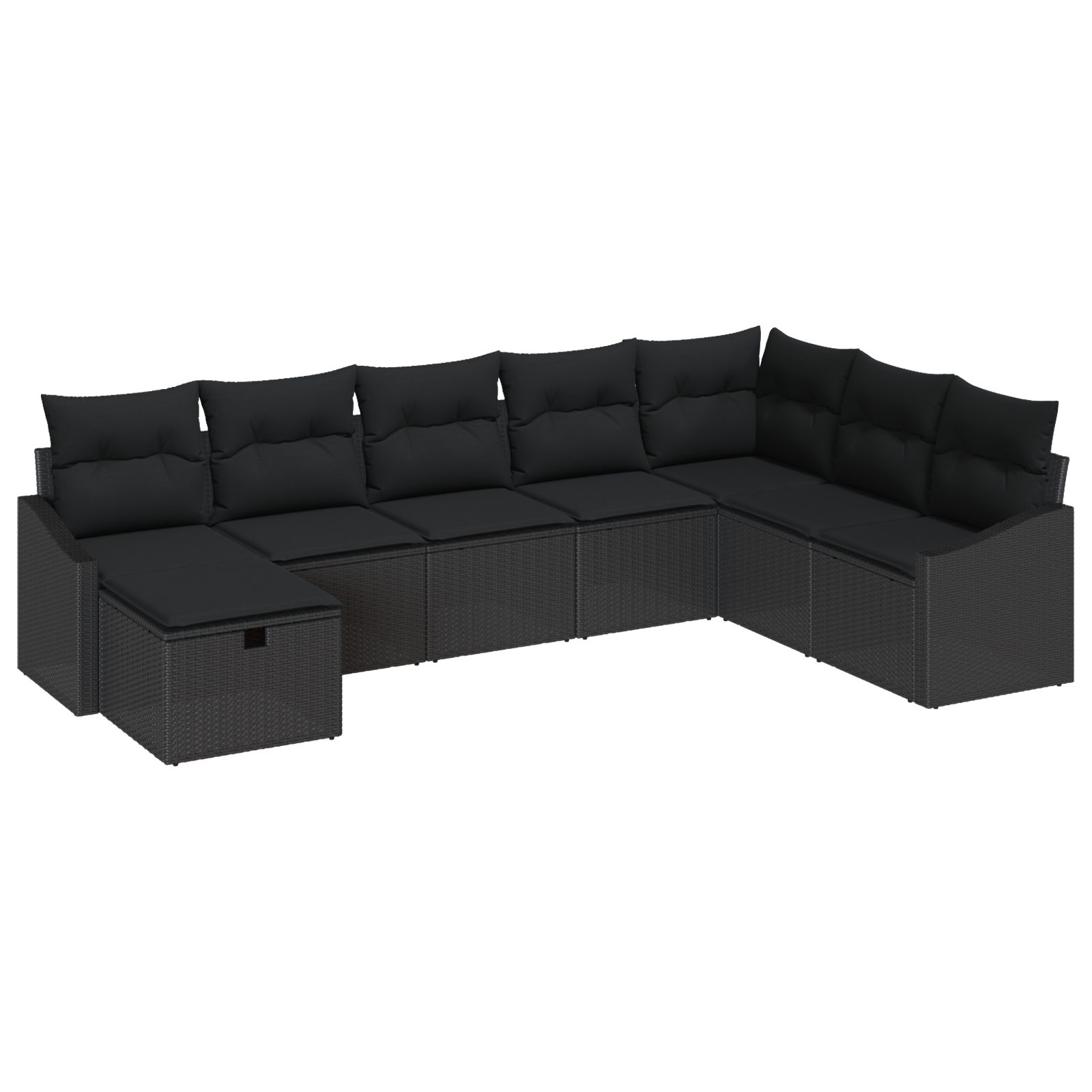 3360664 2 Set de canapele pentru grădină 8 pcs Negru 55 x 62 x 69 cm Set de canapele pentru grădină 8 pcs Negru 55 x 62 x 69 cm - imagine 2