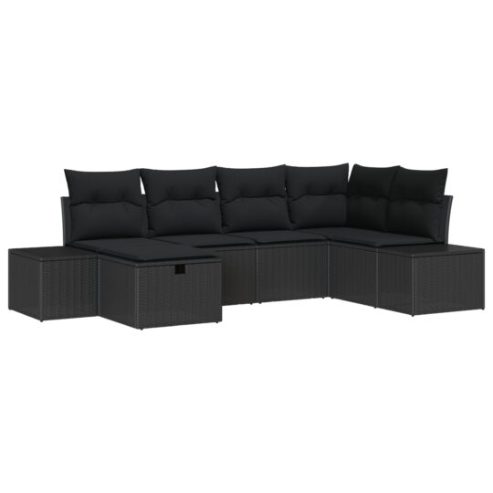 3360714 2 Set de canapele pentru grădină 6 pcs Negru 55 x 62 x 69 cm 3360714 2