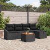 3360894 1 Set de canapele pentru grădină cu pernă 6 pcs Negru Rattan poli 3360894 1