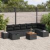 3360936 1 Set de canapele pentru grădină cu pernă 8 pcs Negru Rattan poli 3360936 1