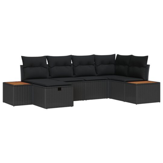3360962 2 Set de canapele pentru grădină 6 pcs Negru 55 x 62 x 69 cm 3360962 2