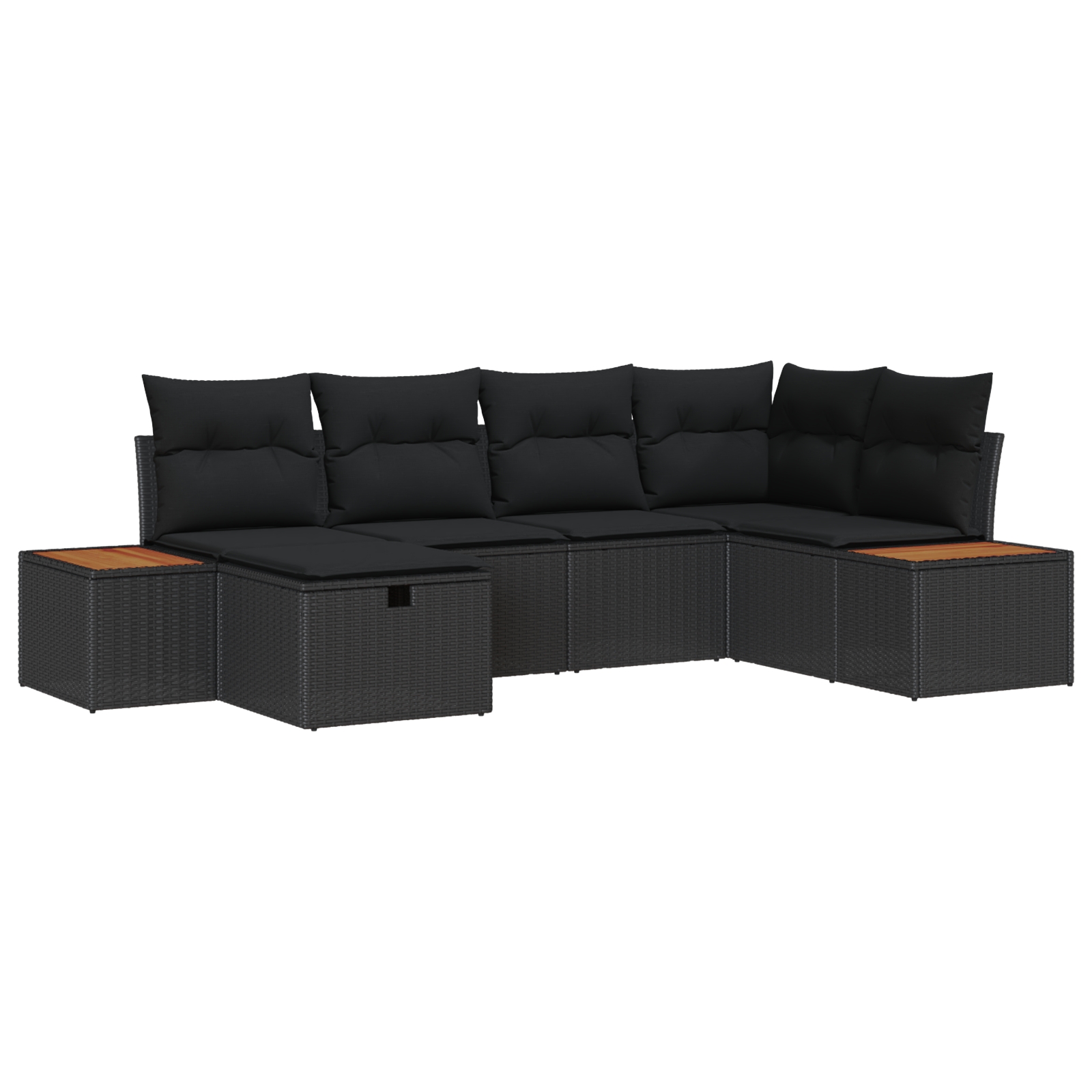3360962 2 Set de canapele pentru grădină 6 pcs Negru 55 x 62 x 69 cm Set de canapele pentru grădină 6 pcs Negru 55 x 62 x 69 cm - imagine 2