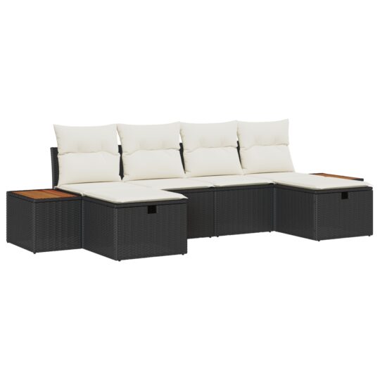 Alternative view of Set de canapele pentru grădină 6 pcs Negru 55 x 62 x 69 cm