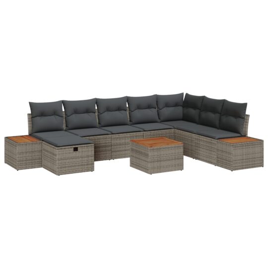 3360993 2 Set de canapele pentru grădină 9 pcs Gri 55 x 62 x 69 cm 3360993 2