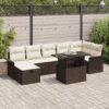 3361017 1 Set de canapele pentru grădină cu pernă 8 pcs Maro Rattan poli 3361017 1