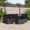 3361132 1 Set de canapele pentru grădină cu pernă 7 pcs Negru Rattan poli 3361132 1