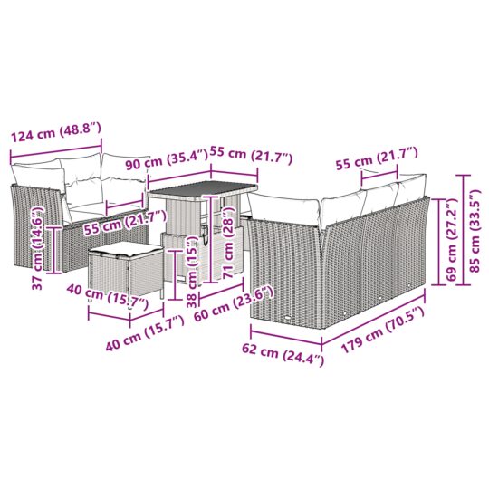 3361431 9 Set de canapele pentru grădină 8 pcs Bej poliratan 3361431 9