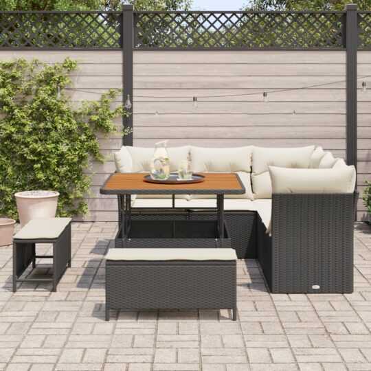 3361475 3 Set de canapele pentru grădină 8 pcs Negru poliratan 3361475 3