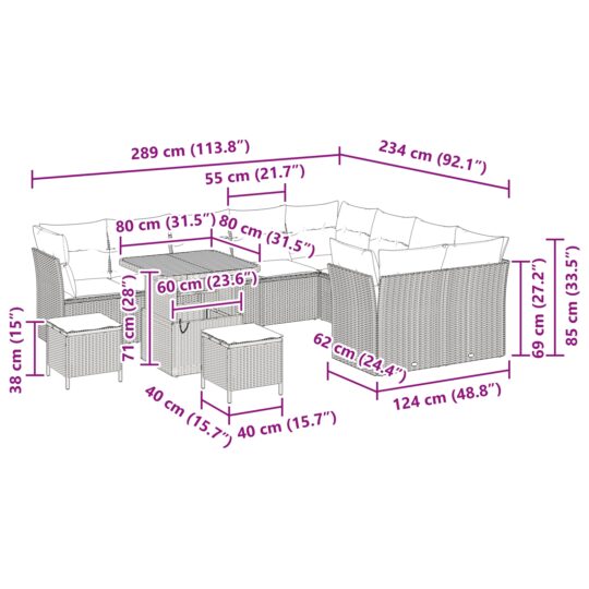 3361520 9 Set de canapele pentru grădină 12 pcs Negru poliratan 3361520 9