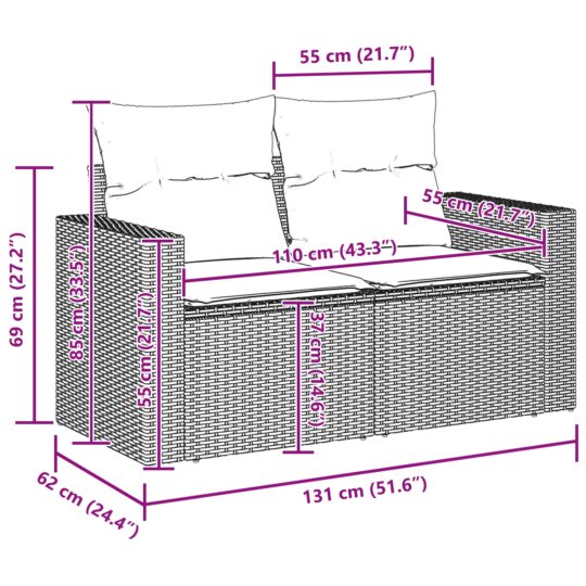 3361554 9 Set de canapele pentru grădină 8 pcs Negru poliratan 3361554 9