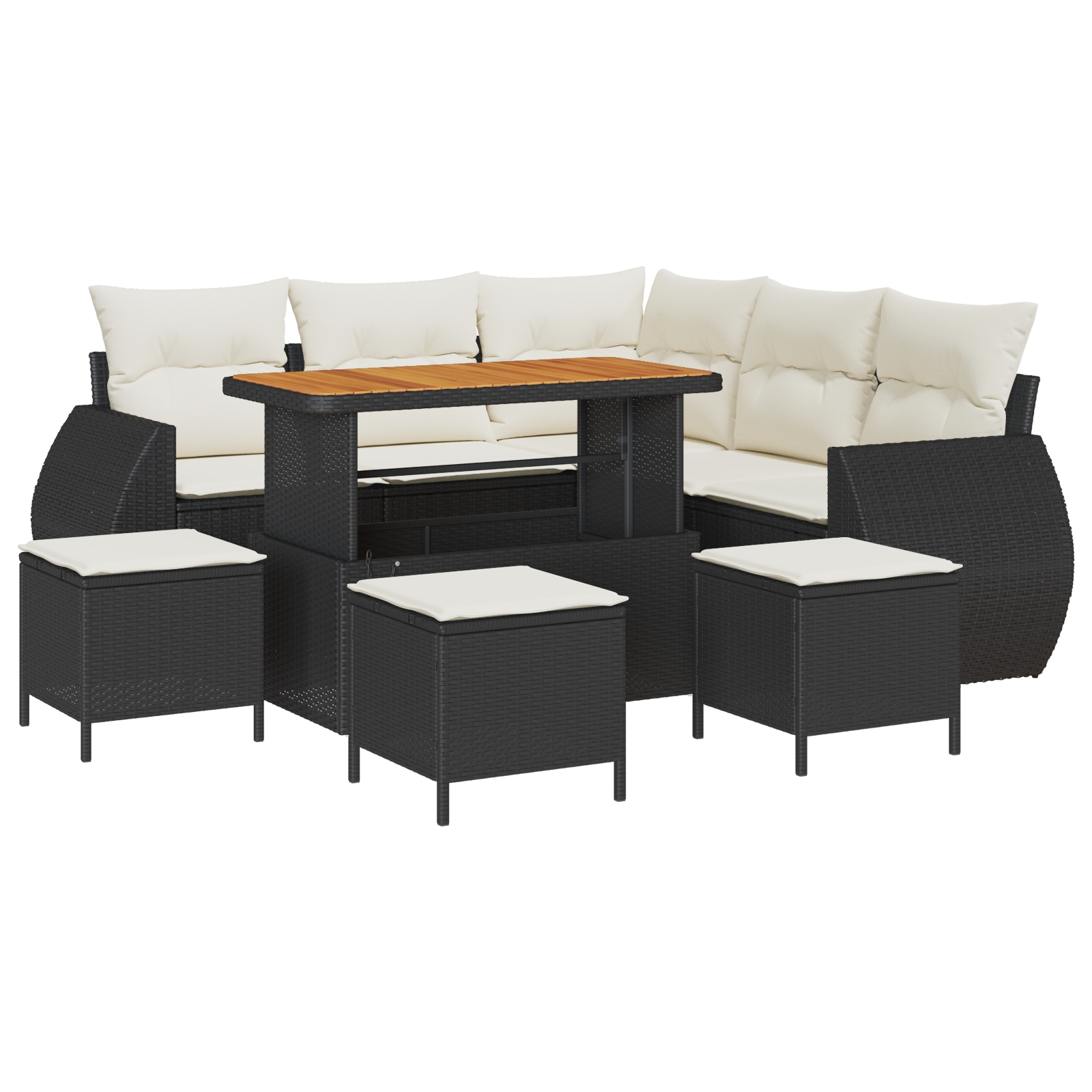 3361880 2 Set de canapele pentru grădină 9 pcs Negru poliratan Set de canapele pentru grădină 9 pcs Negru poliratan - imagine 2