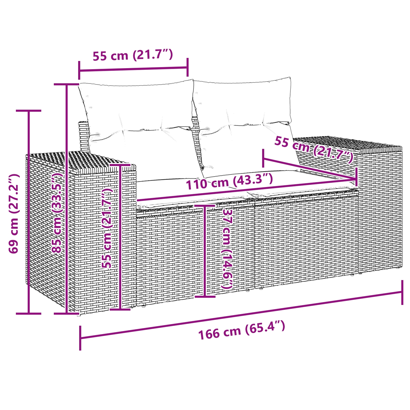 3362063 11 Set de canapele pentru grădină 13 pcs Gri poliratan Set de canapele pentru grădină 13 pcs Gri poliratan - imagine 11