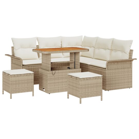 3362136 2 Set de canapele pentru grădină 8 pcs Bej poliratan 3362136 2