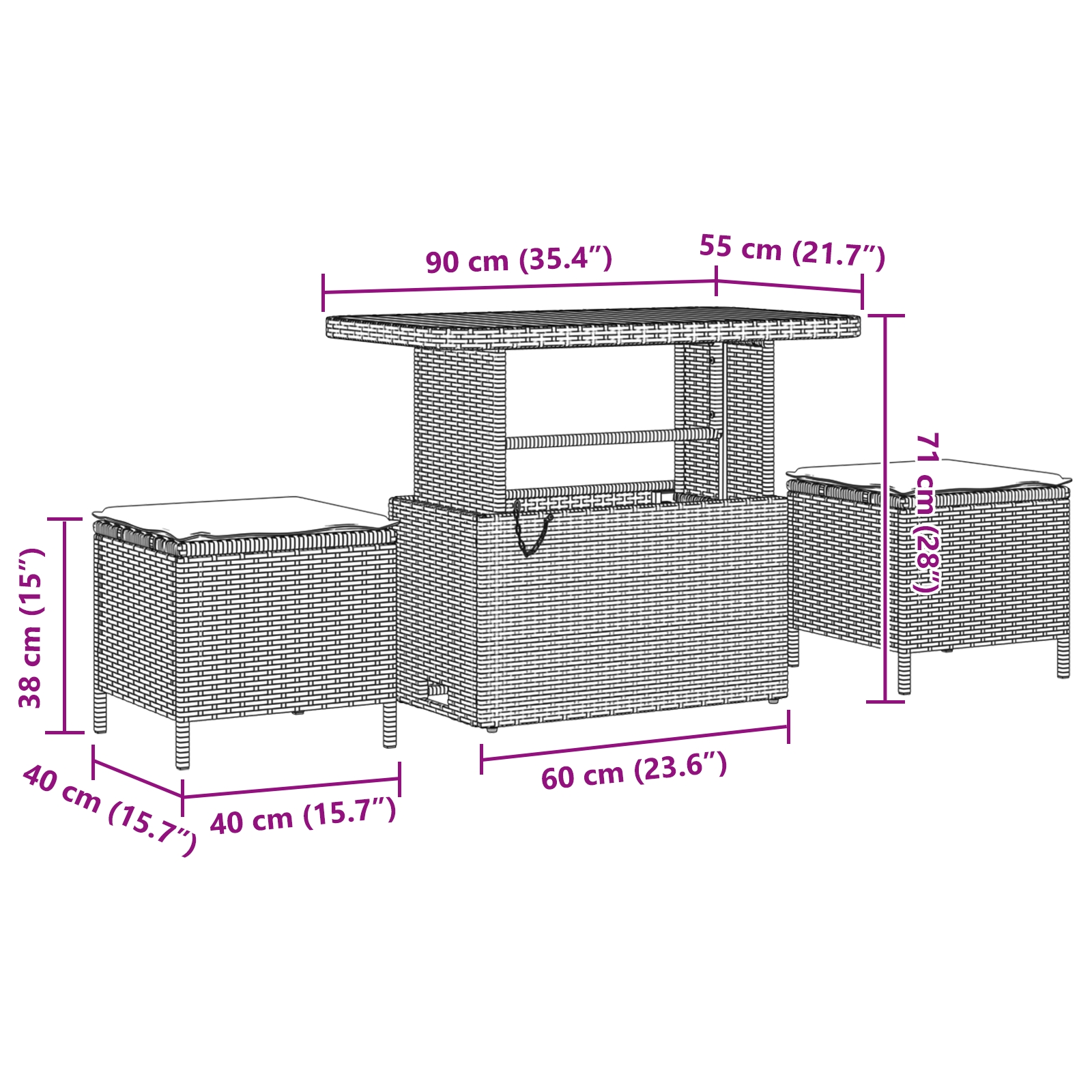 3362362 11 Set de canapele pentru grădină cu pernă 10 pcs Bej Rattan poli Set de canapele pentru grădină cu pernă 10 pcs Bej Rattan poli - imagine 11