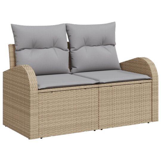 3362457 5 Set de canapele pentru grădină cu pernă 13 pcs Bej Rattan poli 3362457 5