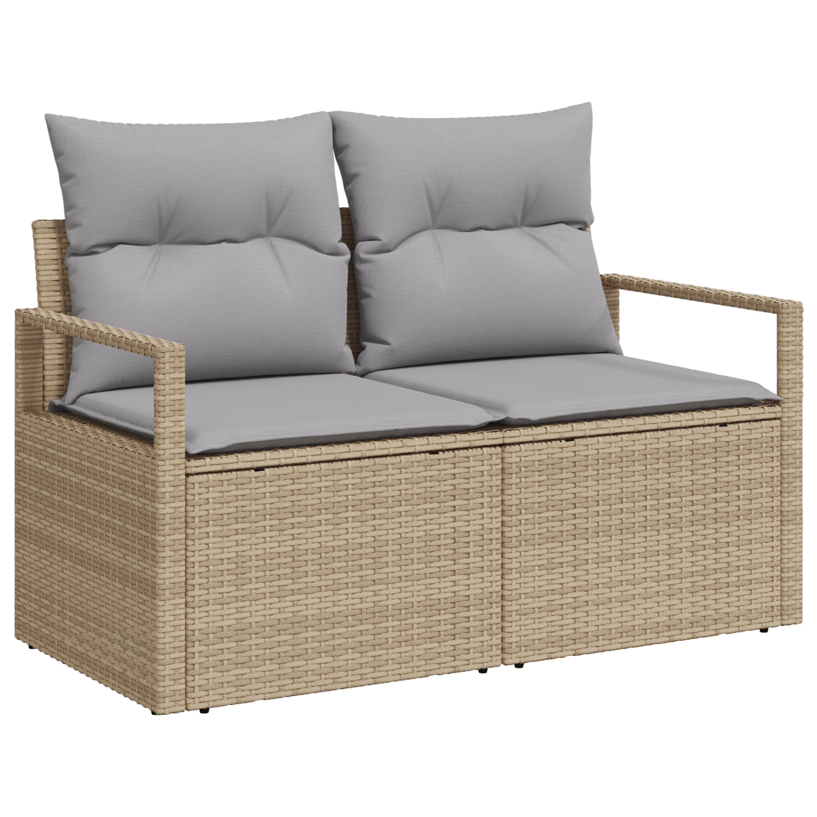 3362537 6 Set de canapele pentru grădină cu pernă 9 pcs Bej Rattan poli Set de canapele pentru grădină cu pernă 9 pcs Bej Rattan poli - imagine 6
