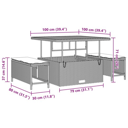 3362576 9 Set de canapele pentru grădină cu pernă 13 pcs Bej Rattan poli 3362576 9