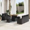3362594 1 Set de canapele pentru grădină cu pernă 8 pcs Negru Rattan poli 3362594 1