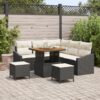 3362650 1 Set de canapele pentru grădină cu pernă 8 pcs Negru Rattan poli 3362650 1