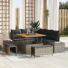 3362778 1 Set de canapele pentru grădină cu pernă 8 pcs Gri Rattan poli 3362778 1