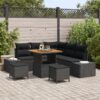 3362779 1 Set de canapele pentru grădină cu pernă 8 pcs Negru Rattan poli 3362779 1