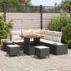 3362780 1 Set de canapele pentru grădină cu pernă 8 pcs Negru Rattan poli 3362780 1