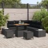 3362784 1 Set de canapele pentru grădină cu pernă 8 pcs Negru Rattan poli 3362784 1