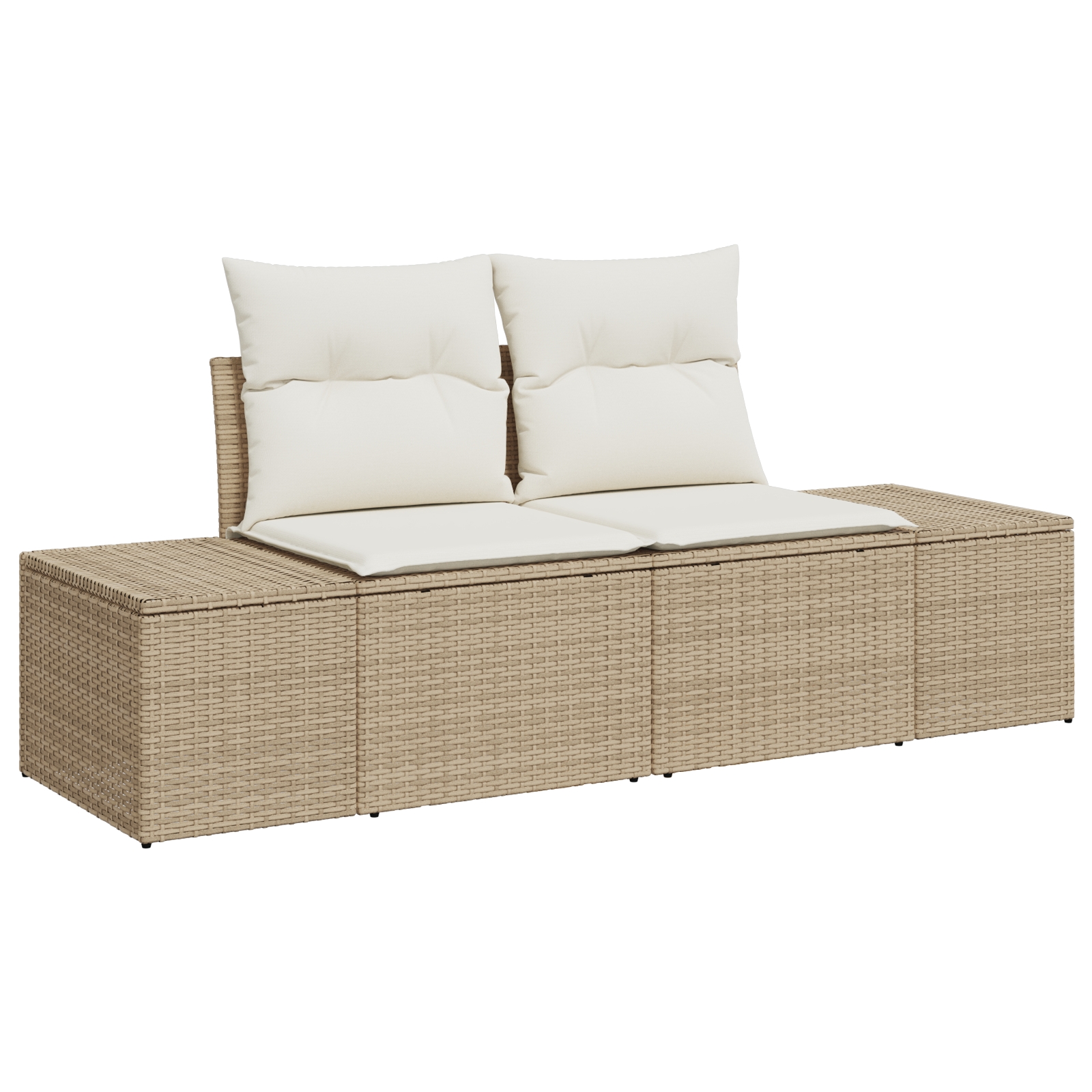 3362851 4 Set de canapele pentru grădină cu pernă 14 pcs Bej Rattan poli Set de canapele pentru grădină cu pernă 14 pcs Bej Rattan poli - imagine 4