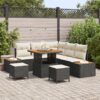 3362910 1 Set de canapele pentru grădină cu pernă 8 pcs Negru Rattan poli 3362910 1
