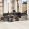 3362958 1 Set de canapele pentru grădină cu pernă 12 pcs Gri Rattan poli 3362958 1