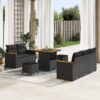 3362984 1 Set de canapele pentru grădină cu pernă 8 pcs Negru Rattan poli 3362984 1