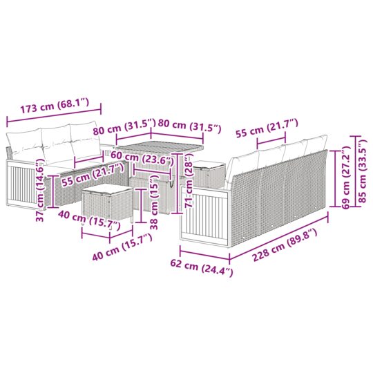 3363265 9 Set de canapele pentru grădină cu pernă 10 pcs negru și crem 3363265 9