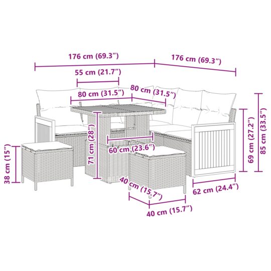 3363303 9 Set de canapele pentru grădină 8 pcs Gri 80 x 80 x 71 cm 3363303 9