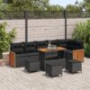 3363329 1 Set de canapele pentru grădină 10 pcs Negru 110 x 55 x 71 cm 3363329 1