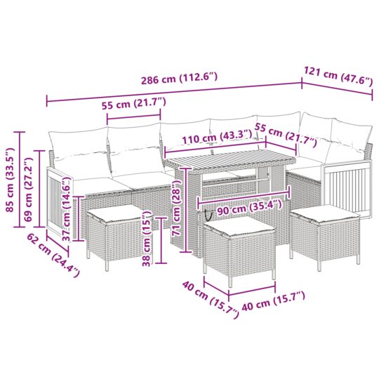 3363332 4 Set de canapele pentru grădină 10 pcs bej și gri deschis 3363332 4