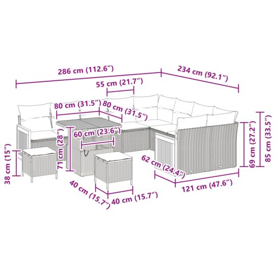 3363341 7 Set de canapele pentru grădină cu pernă 12 pcs bej și crem 3363341 7