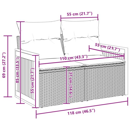 3363363 11 Set de canapele pentru grădină 13 pcs Gri 80 x 80 x 71 cm 3363363 11