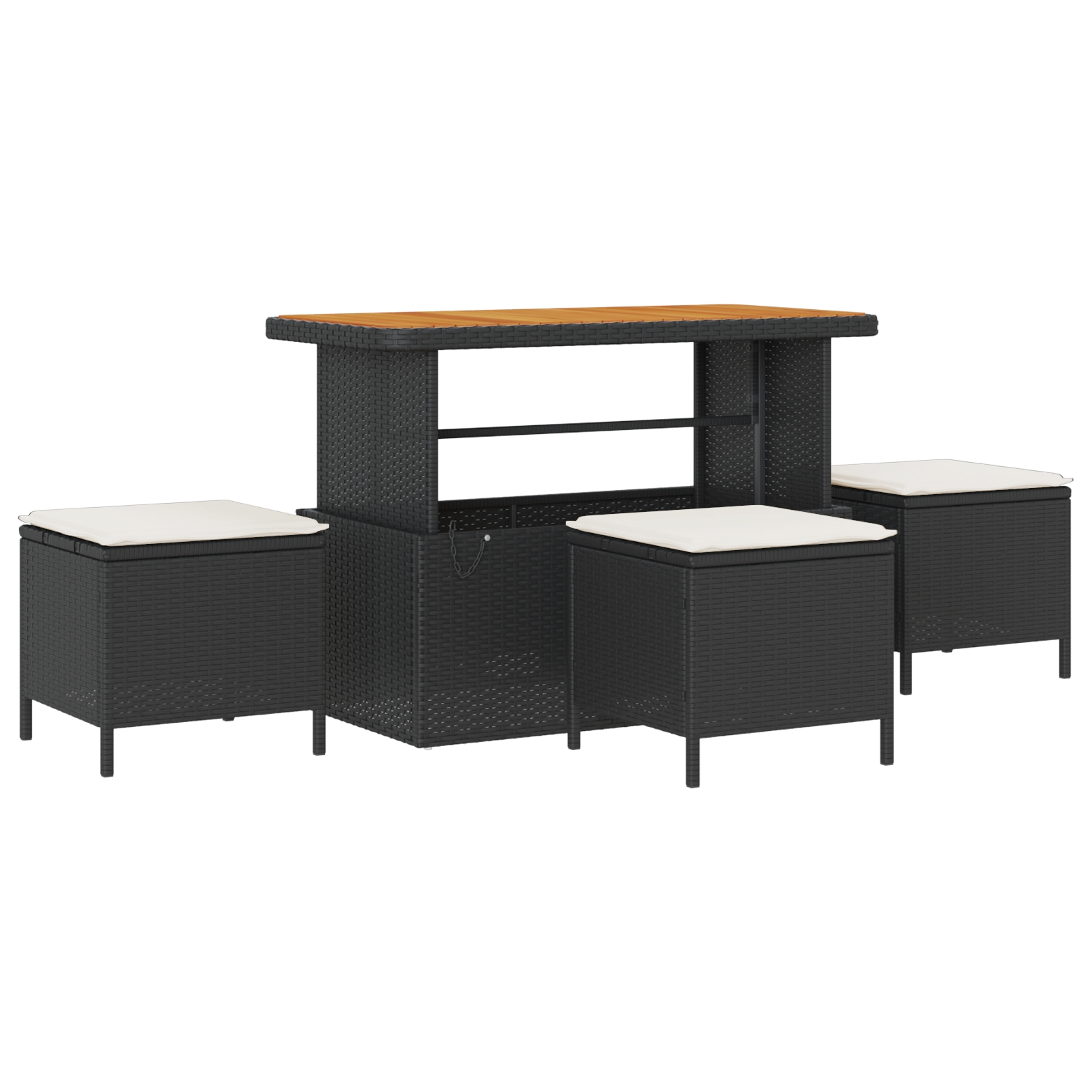 3363480 6 Set de canapele pentru grădină cu pernă 13 pcs negru și crem Set de canapele pentru grădină cu pernă 13 pcs negru și crem - imagine 6