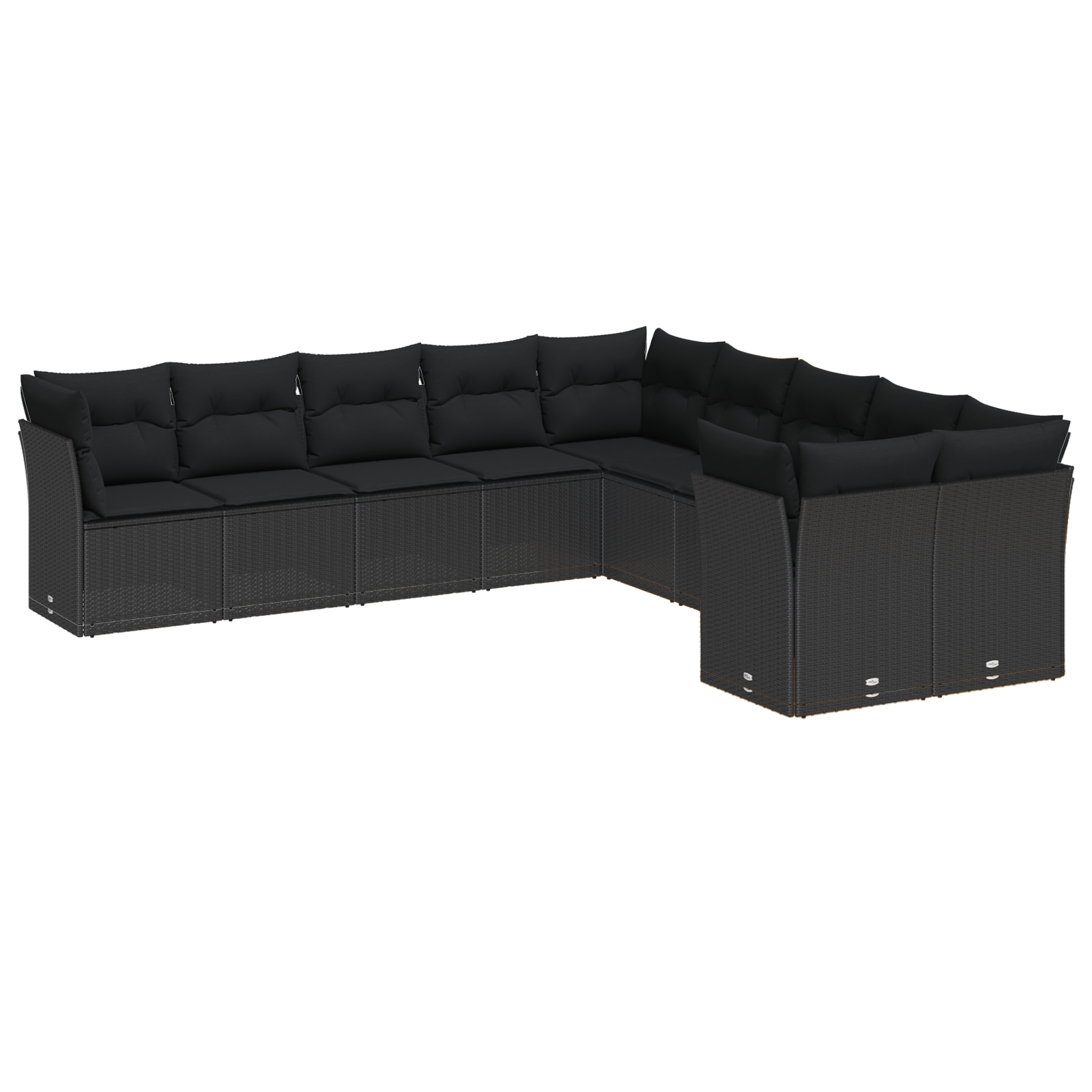 3363484 2 Set de canapele pentru grădină 13 pcs Negru 100 x 100 x 71 cm Set de canapele pentru grădină 13 pcs Negru 100 x 100 x 71 cm - imagine 2