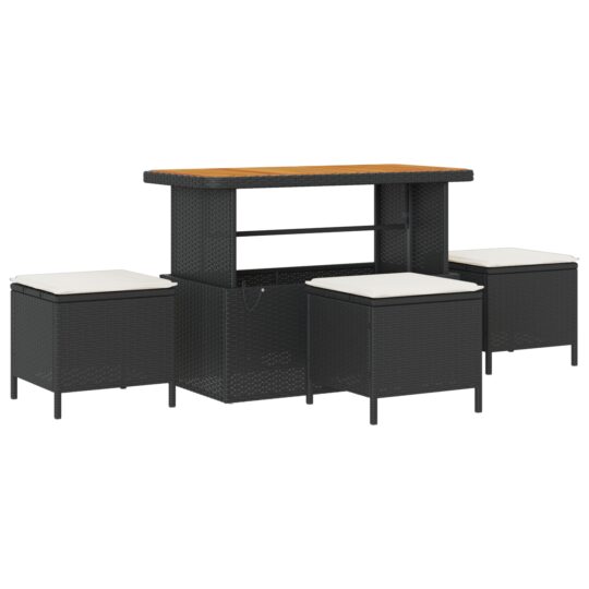 3363740 4 Set de canapele pentru grădină cu pernă 13 pcs negru și crem 3363740 4