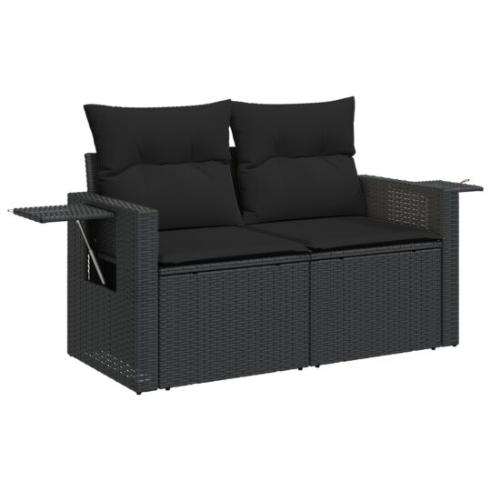 3363744 6 Set de canapele pentru grădină 13 pcs Negru Rattan poli 3363744 6