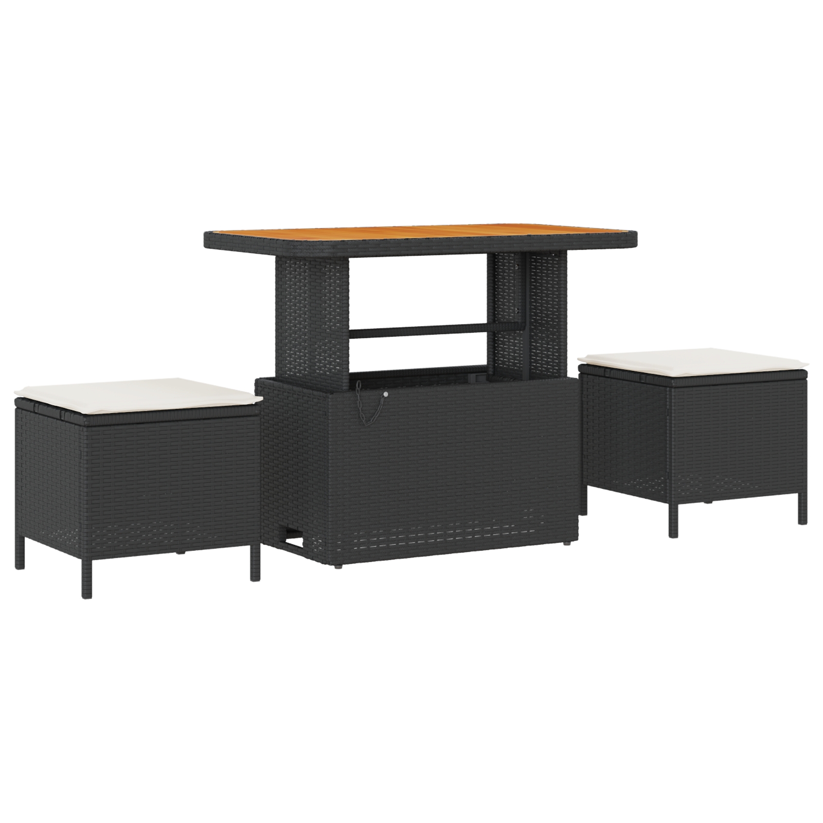 3363825 4 Set de canapele pentru grădină cu pernă 8 pcs negru și crem Set de canapele pentru grădină cu pernă 8 pcs negru și crem - imagine 4