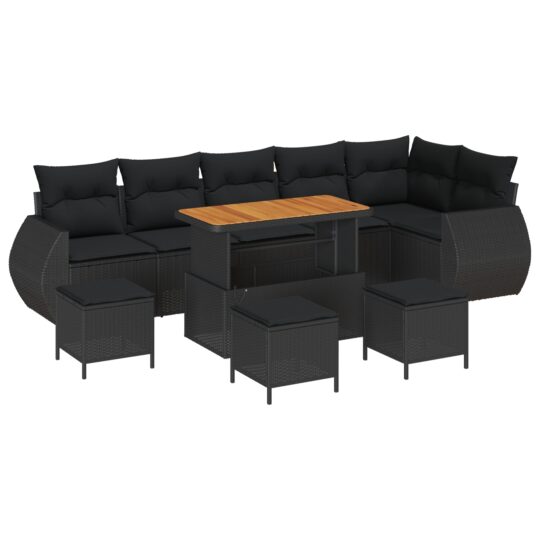 3363849 2 Set de canapele pentru grădină 10 pcs Negru 110 x 55 x 71 cm 3363849 2